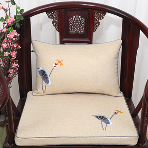 中式古典红木沙发坐垫古典实木餐椅圈椅套装床垫海绵棕垫四季定做