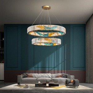 新中式吊灯轻奢水晶琉璃珐琅彩客厅灯全光谱餐厅创意个性卧室灯具