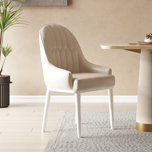 奶油风餐椅家用客厅椅子轻奢高级白色餐桌椅舒服久坐餐厅靠背凳子