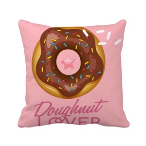 西式甜品巧克力甜甜圈设计方形抱枕靠枕沙发靠垫双面含芯礼物