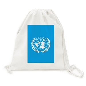 旅游国家联合国独特标志纪念物帆布背包购物旅行双肩拉带抽绳书包