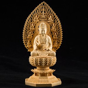 桧木雕刻观世音菩萨如来佛祖地藏王家居佛像工艺品摆件供奉保平安