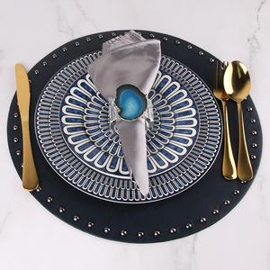 酒店蓝色地中海餐盘套装家用西式牛排骨瓷盘样板房餐具摆台西餐盘