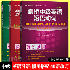 正版包邮 全套3册 剑桥中级英语短语动词+英语惯用搭配+英语习语 中文版 剑桥英语在用丛书 英语词汇语法学习参考教材自学练习用书