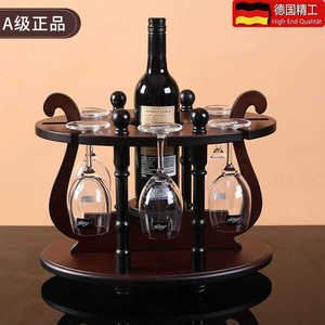 德国欧式红酒架摆件红酒杯架倒挂酒瓶实木葡萄酒架展示架客厅装饰