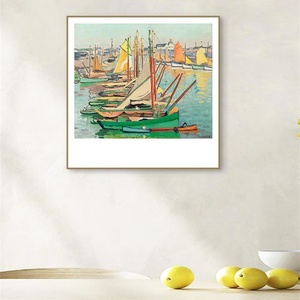 现代风景大师创意装饰画小众客厅帆船北欧简约餐厅背景墙水彩画