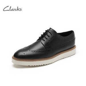 clarks其乐男鞋新款布洛克雕花板鞋系带厚底休闲皮鞋Ernest Limit