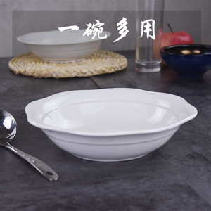 创意纯白色陶瓷餐厅酒店餐具家用酸菜鱼盆面碗汤碗大碗汤粉专用碗