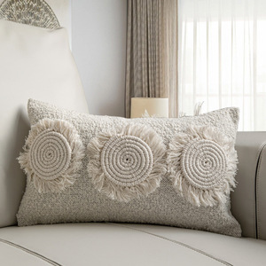 北欧摩洛哥风民宿软装现代简约样板房米色棉麻抱枕套沙发腰枕靠垫