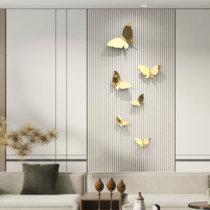 欧式仿金属蝴蝶创意立体墙饰壁挂沙发电视背景餐厅墙上立装饰壁饰