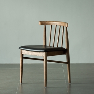 巷子戏法 白蜡木实木餐椅牛角椅设计师原创休闲电脑书桌单人椅子