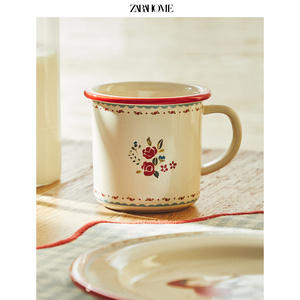 Zara Home花卉印花图案儿童炻制杯子水杯牛奶杯果汁杯41607210999