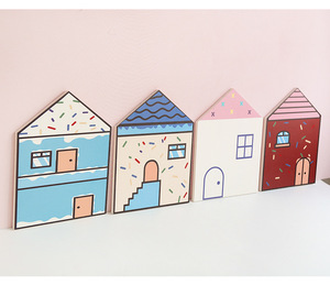 ins儿童房装饰立体小房子形状墙贴遮瑕疵破洞装饰木塑板墙贴