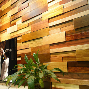 原木木质木头木条老船木实木马赛克电视背景墙影视电视墙玄关客厅