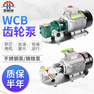 WCB齿轮泵液压油泵小型高粘度电动高压抽油泵机柴油自吸齿轮油泵