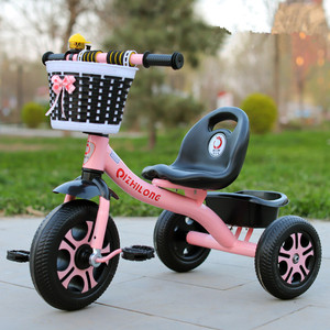女童脚踩三轮车小男孩骑自行车脚踏车宝宝小车子坐玩具车2-3-5岁