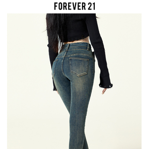 Forever 21欧美高腰提臀显瘦紧身弹力蜜桃臀小脚铅笔修身牛仔裤子