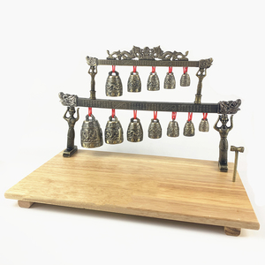 新款中国风复古中式特色创意木摆台盘子编钟乐器造型高档流行餐具