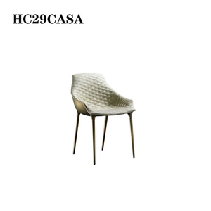 HC29意大利进口品牌B&B设计师软包全真皮餐椅高端别墅大户型椅子