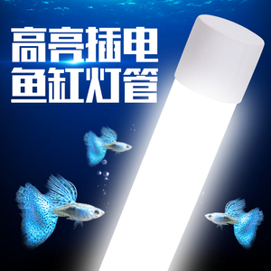 鱼缸照明灯水草小型水族箱金龙鱼观赏专用防水全光谱白光LED灯管