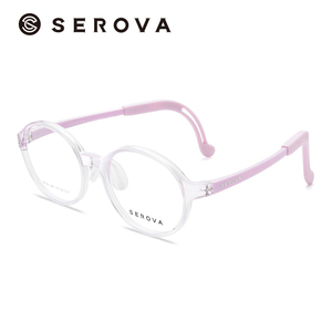 施洛华SF590近视眼镜框复古小圆框学生轻盈TR90防滑儿童硅胶镜架