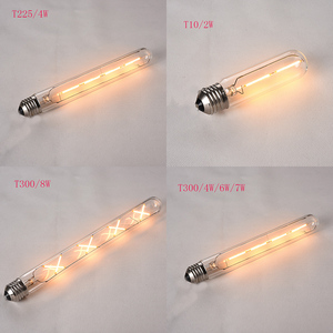 长条形灯泡爱迪生LED复古灯暖白中性光E27螺口创意咖啡餐厅节能灯