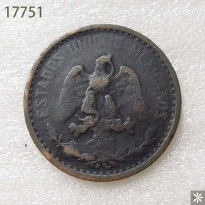 【17751】墨西哥1906年2分铜币 25mm 美洲硬币 保真钱币 满六包邮