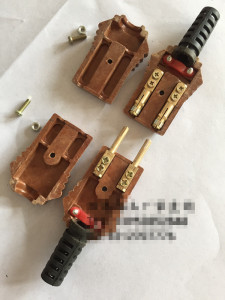 胶木插头250v-10a双螺丝压线帕灯舞台灯光公母对接插头厂家直销