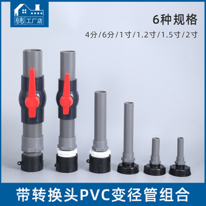 PVC水管接头外丝直接头接水管外螺牙60粗丝转4/6分、1/1.2寸配件