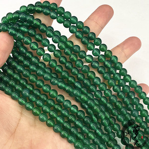 4-14mm天然A级绿玛瑙圆珠玛瑙散珠DIY半成品串珠材料手工饰品配件