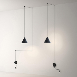 北欧极简DIY明线餐厅灯创意个性线条几何客厅卧室吧台床头小吊灯