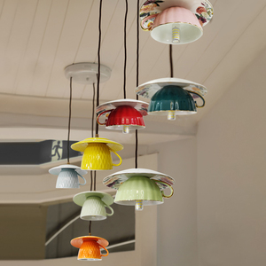 北欧欧式ins简约餐客厅厨房创意氛围展示玄关装饰led南瓜陶瓷吊灯