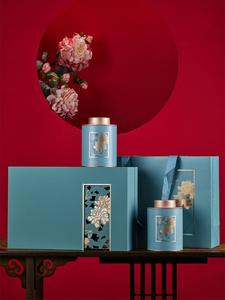 【锦上添花】新年新品茶叶包装盒红茶绿茶岩茶双圆铁罐通用茶包装