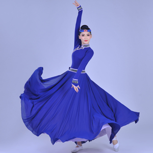 新款女裙蒙古民族舞蹈练习练功顶碗筷子舞蹈表演出艺考级舞台服装