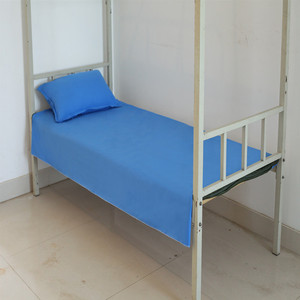 斜纹棉纯蓝色床单单件加厚蓝色纯棉床单学生上下铺单人褥单12米