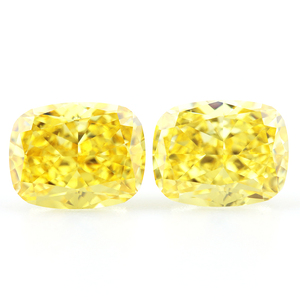 高精切黄钻色钻石戒指首饰 肥长方冰花切鹅黄色人工宝石 DIY裸石