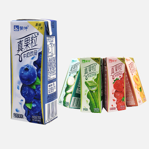 蒙牛真果粒多口味250g*12盒装蓝莓芦荟草莓味椰果黄桃乳饮料早餐