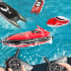 迷你遥控船模型儿童水上玩具超长时间大号高速快艇双体船科教船模