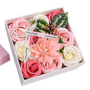 新款香皂花盒教师节母亲节玫瑰花礼物送老师妈妈的礼物