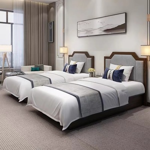 酒店家具标间宾馆专用床全套公寓客房家具酒店式床标准间双床定制