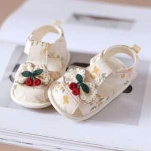 婴儿凉鞋女宝宝学步鞋6一12个月婴幼儿公主鞋软底半岁防掉夏天布8
