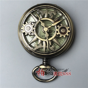 仿古怀表男款机械钟表做旧古董杂项民国机械表挂件复古古代老铜表