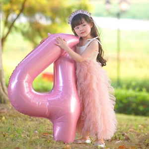 粉色生日数字铝膜飘空气球大号儿童成人女孩生日派对拍照装饰布置