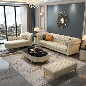 美式轻奢沙发头层牛皮现代欧式客厅小户型123组合高端真皮三人位