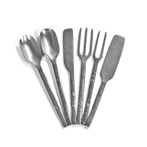 sort比利时SERAX MERCI不锈钢锤纹餐具刀叉勺暗黑设计感餐勺餐叉