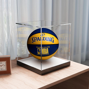 7号篮球展示盒亚克力世界杯足球签名收藏盒排球防尘罩透明收纳盒