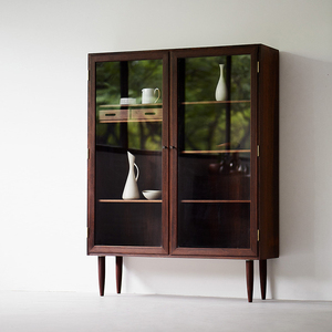复古摩登设计展示柜丹麦风书柜樱桃木收纳储物柜餐具柜子家具