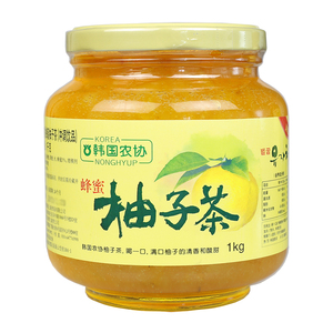 进口韩国农协蜂蜜柚子茶1kg韩式水果茶柠檬果酱冬季冲饮罐装