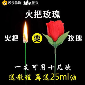 滕玄火把变玫瑰花魔术道具套装情人节求婚表白火焰玫瑰玩具1563