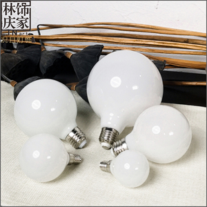 led球形奶白色龙珠灯泡E14小螺口E27大螺口圆形球泡家用光源